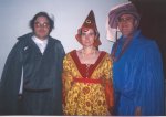 Phillip, Sandra, and Ron at Medieval wedding, 1998.