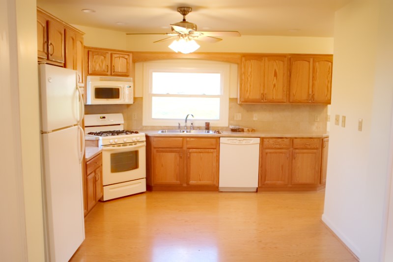 Kitchen Renovation - view from dining room with link to slide show.