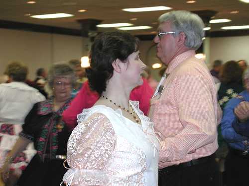 Ron and Sandra dancing together during the Saturday night dance.